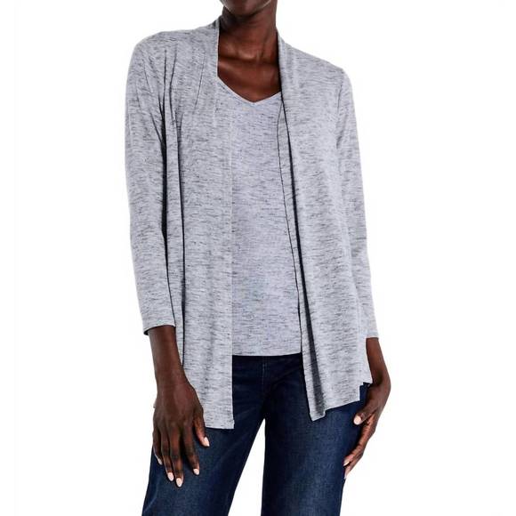 NEW NIC + ZOE drapey rib cardigan in moonwalk - Picture 1 of 3